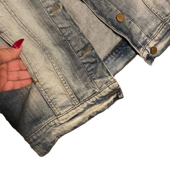 J Brand Distressed Denim Jacket Oversized Wasted - Picture 14 of 15